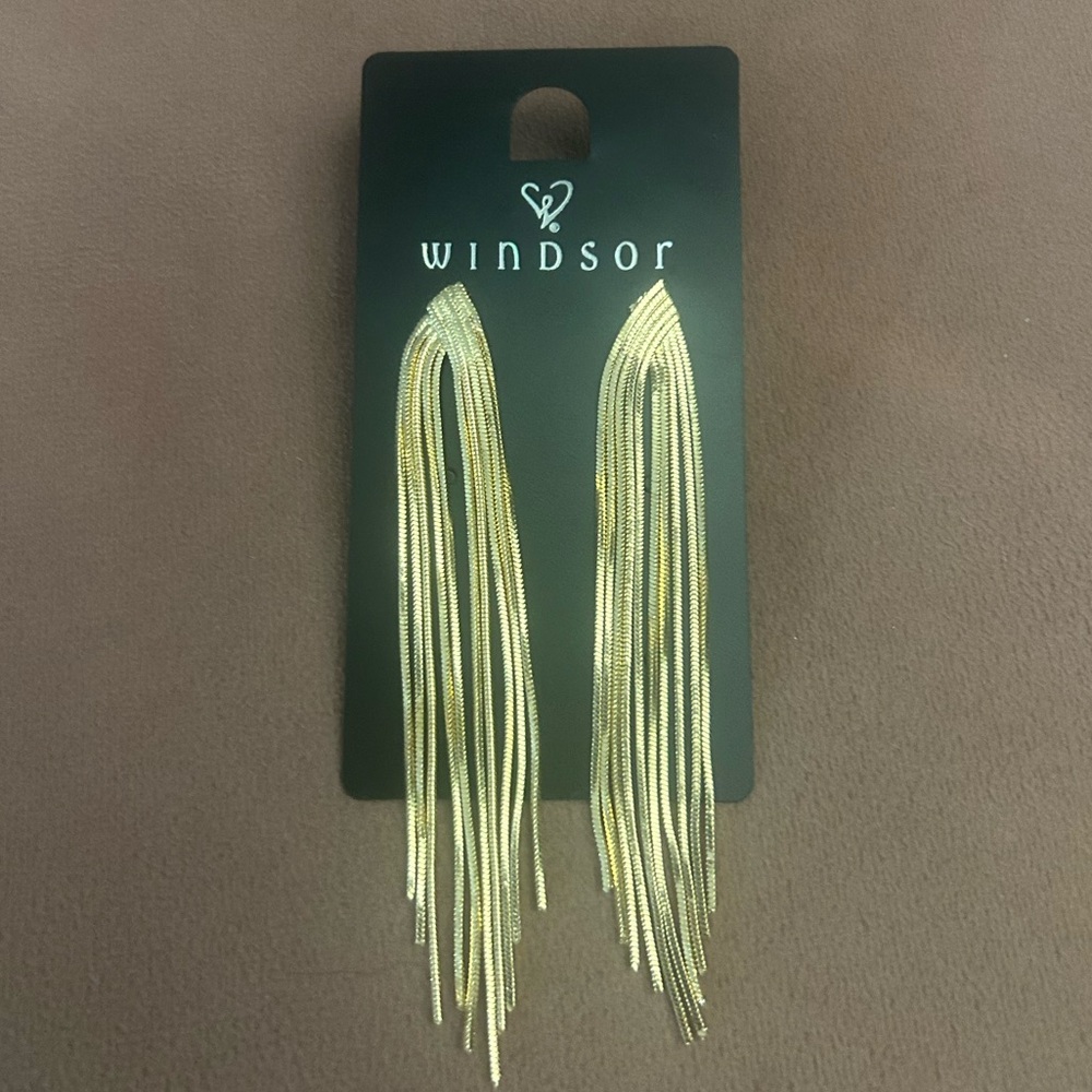 Windsor Gold Tassel Earrings Elegant Jewelry